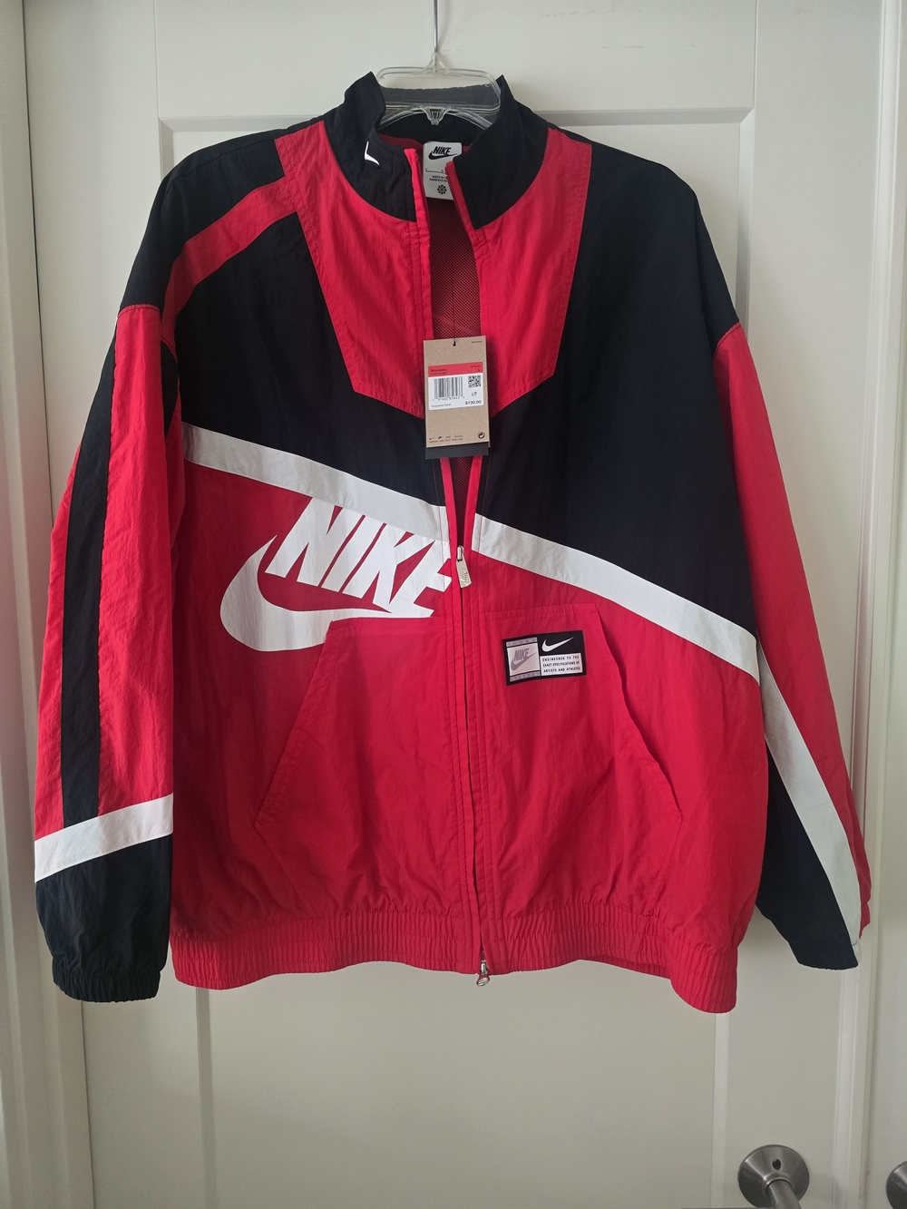 Nike Red, Black & White Colorblock Puffer Jacket